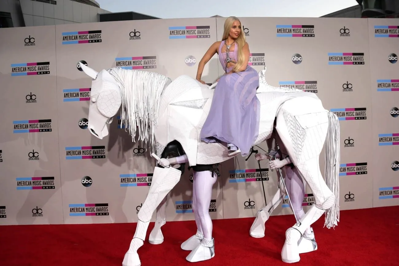 Lady Gaga's triumphant appearance on a 'horse'.jpg?format=webp